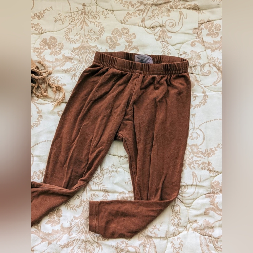 Jax & Lennon Bamboo Cotton Leggings in Brown (6-12m)